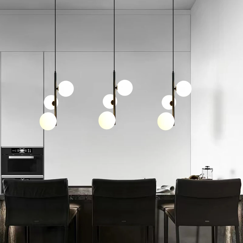 Nordic Modern Glass Ball LED Pendant Lights, bronze, preto, quarto, cabeceira, pendurado lâmpada para sala de estar, Home Decor, luminária