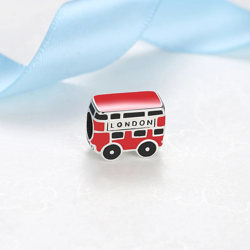 Original 925 Sterling Silver Charm Bead Travel London Bus Camera Suitcase Paris Charms Fit Pandore Bracelets Women DIY Jewelry