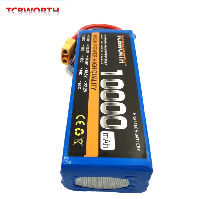 TCBWORTH RC LiPo Battery 10000mAh 12000mAh 2S 3S 4S 5S 6S Airplane LiPo Batteries 25C 35C For RC Quadcopter Helicopter Drone