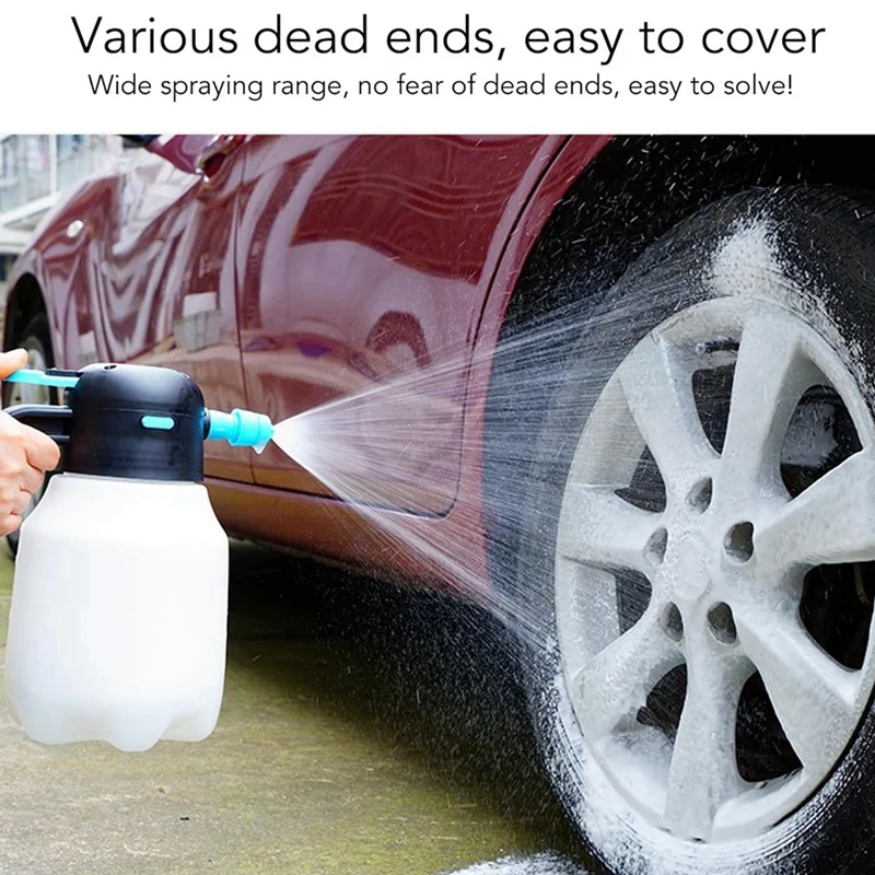 Pulverizador de espuma para coche eléctrico ABVJ-1.8L, rociador de espuma con batería de 2000Mah, rociador de espuma con bomba inalámbrica para riego