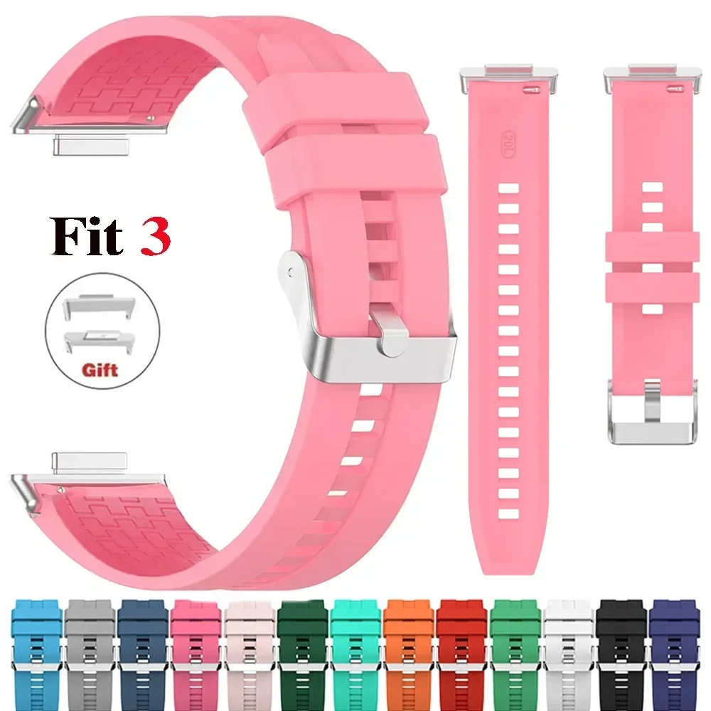 Silicone Watch Strap for Huawei Watch Fit 3 band Smart Watch Correa Wrist Sport Bracelet Fit 2 fit3 2024 Newest Belt Accessories