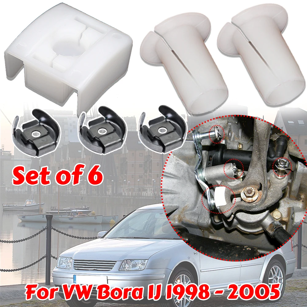 

For VW Bora 1J 1998 1999 - 2005Gear Selector Wiring Lock Washer Shift Relay Lever Slide Bushing Kit Sliding Shoe Bearing Socket