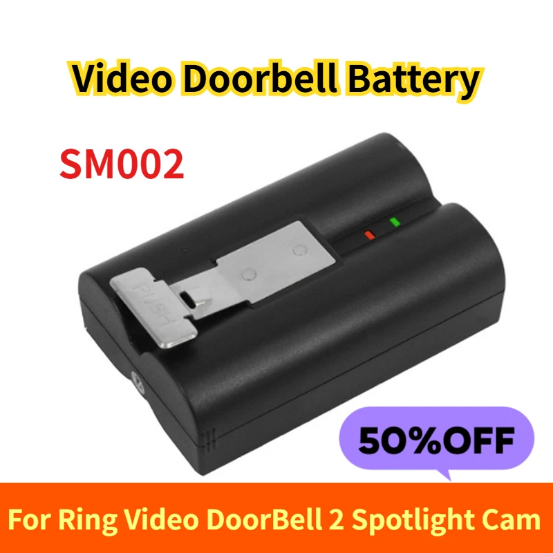 

3.7V 6040mAh Video Doorbell Battery SM002 for Ring Video DoorBell 2 Spotlight Cam