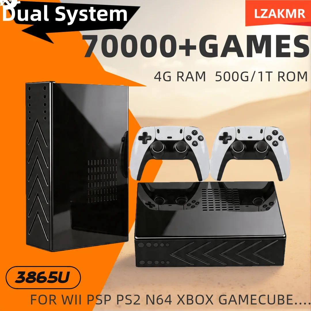 Consola de Videojuegos Retro R3 PRO con Sistema Batocera, 500GB, 3865U, Más de 7000 Juegos para Wii, PS2, PSP, Saturn, GameCube, N64, con Control Inalámbrico