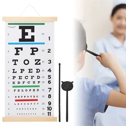 3pcs/pack Eye Charts Non-Reflective Visual Acuity Test Wall Chart Eye Exams for Hospital Home Kids Vision Schedule 22x11 Inches