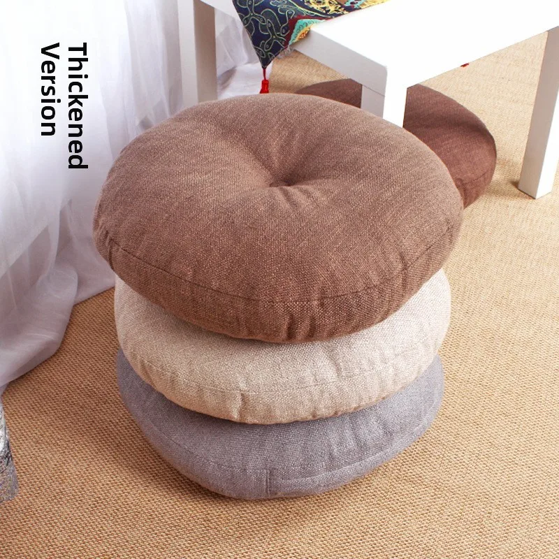 Thickened Linen Cushion Japanese Style Balcony Zazen  Pad Tatami Pillow Home Decor Customizable Summer Collection