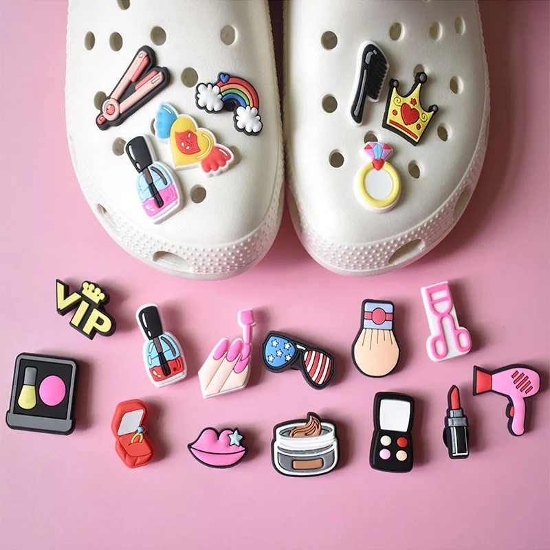 PVC Shoe Charms Accessories Girl Become Beautiful Magic Shoe Decoration Buckles Accessories for Clogs Sandals X-mas Gifts Buckle