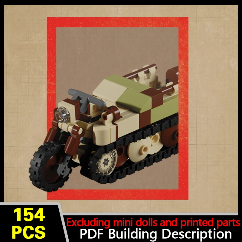 Sd.Kfz. 2 Light Tractor Model MOC Building Bricks War Equipment Modular Technology Gifts Holiday Assemble Children Toys Suit