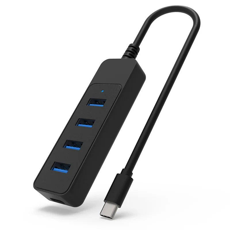 5 منافذ USB عالية السرعة محول الكمبيوتر المتوسع HUB مع مصباح ليد متعدد نوع C الفاصل لأجهزة الكمبيوتر المحمول USB-C اللوحي