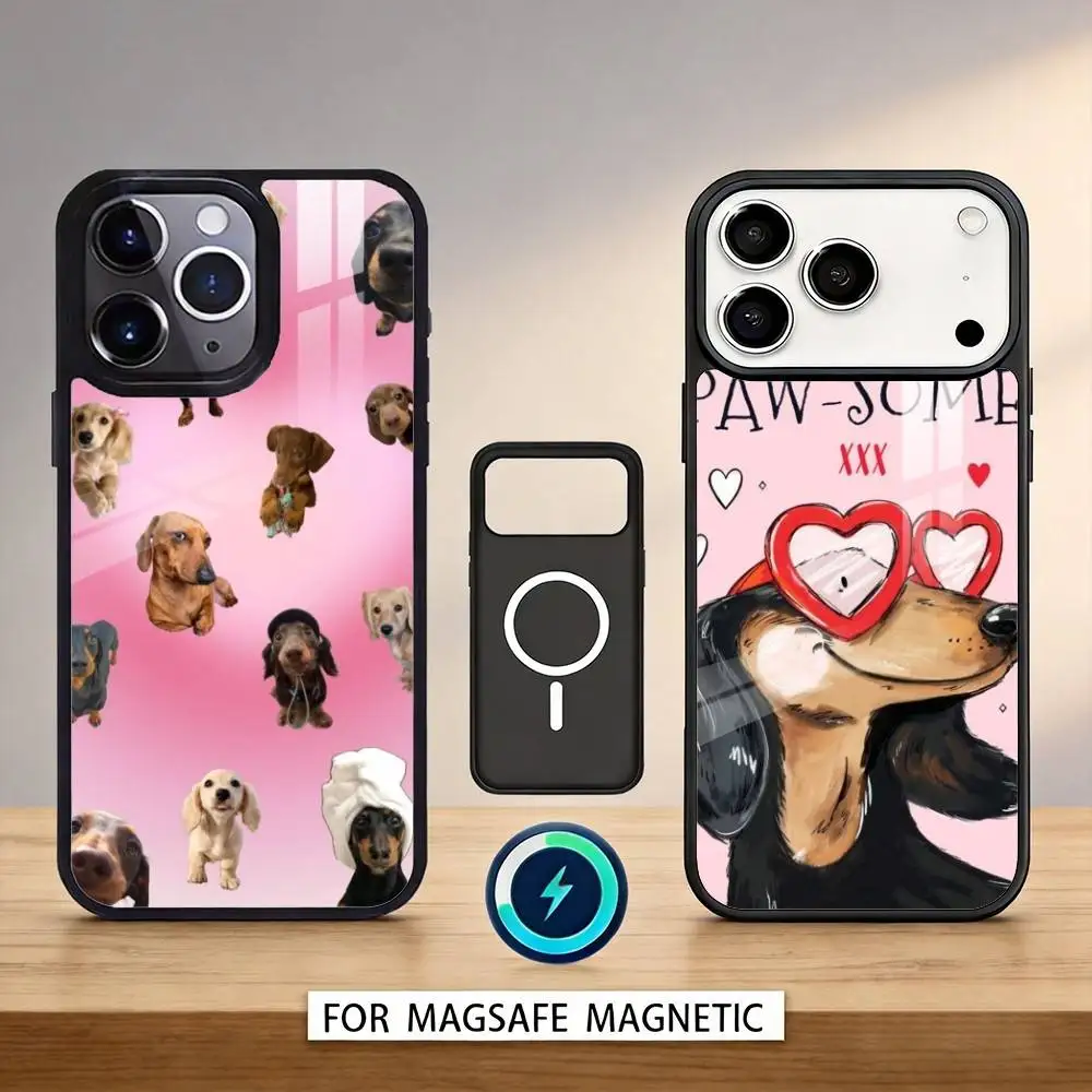 

Dachshund Sausage Dog Phone Case Magnetic For iPhone17 16 15 14 13 12 Pro Max For Magsafe Wireless Charging Cover