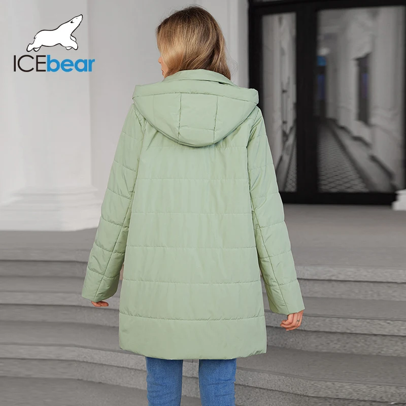 ICEbear 2024 New Plus Size Women Clothing Short Hooded Quilting Female Outwear Classic Design Lightweight Women Jacket GWC4733I