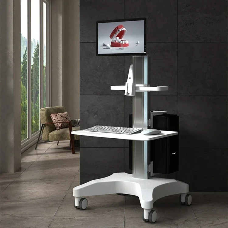 mobile nursing cart laptop computer cart monitor cart dental trolley