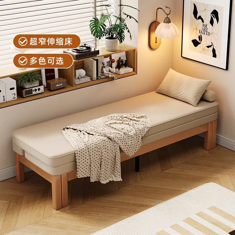 Foldable dual-use small apartment living room multifunctional sofa frame with a telescopic bed