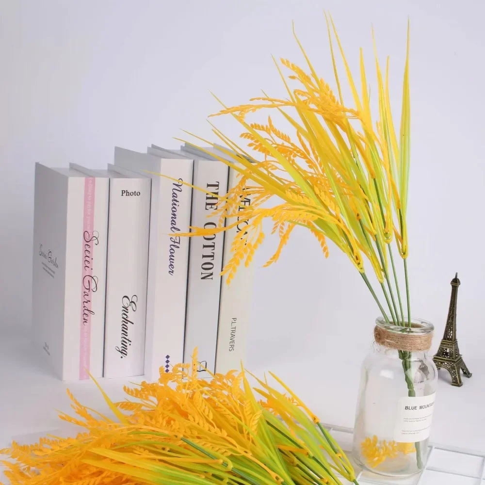 

Simulation Rice Wheat Ears Fake Bouquet Ornament Realistic Shooting Props Garden Engineering Decoration Rice Plant