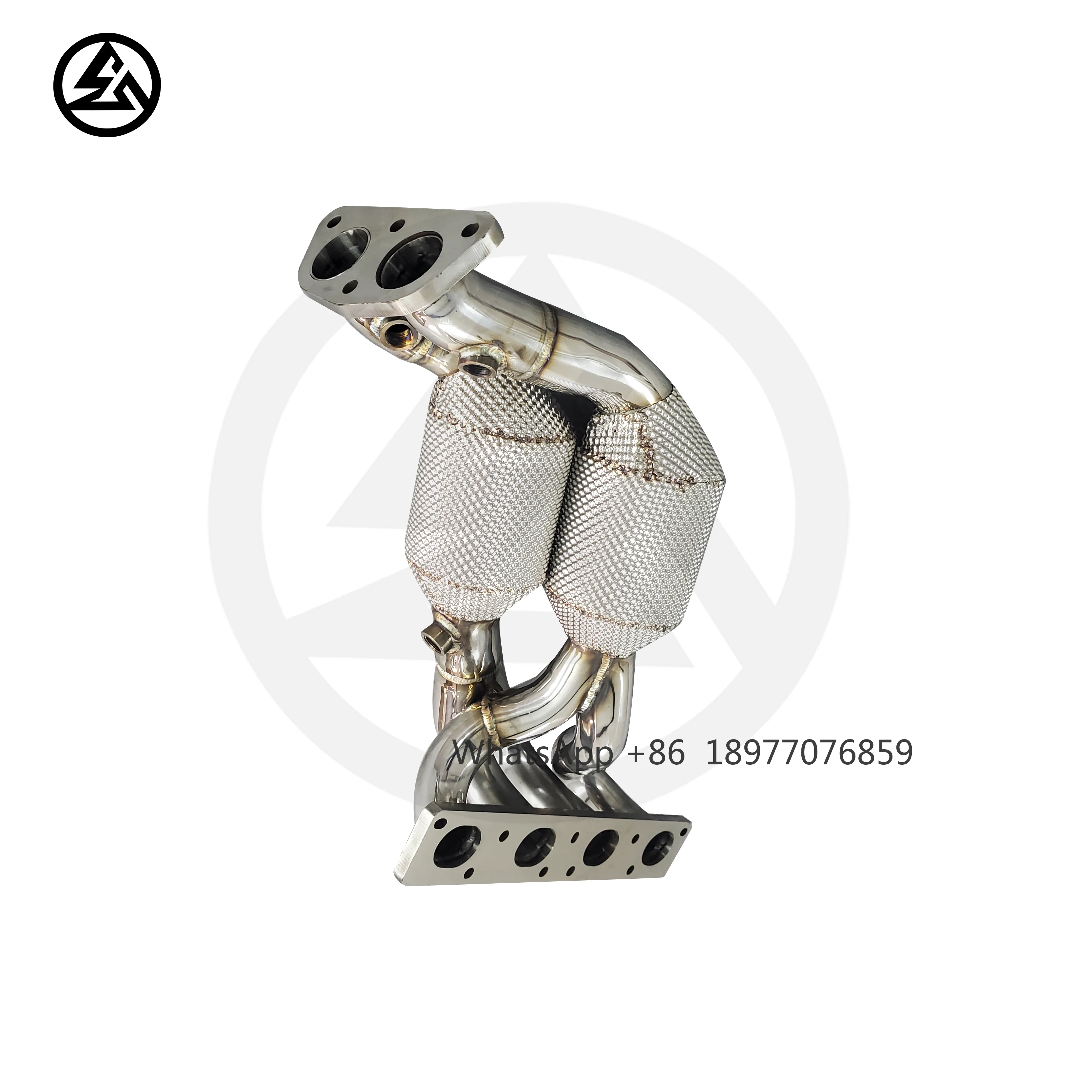 ODM High Performance Exhaust For BMW N42 N46 E90 318i 320i 2.0T Catted Downpipe SS304 Manifold With Heat Shield