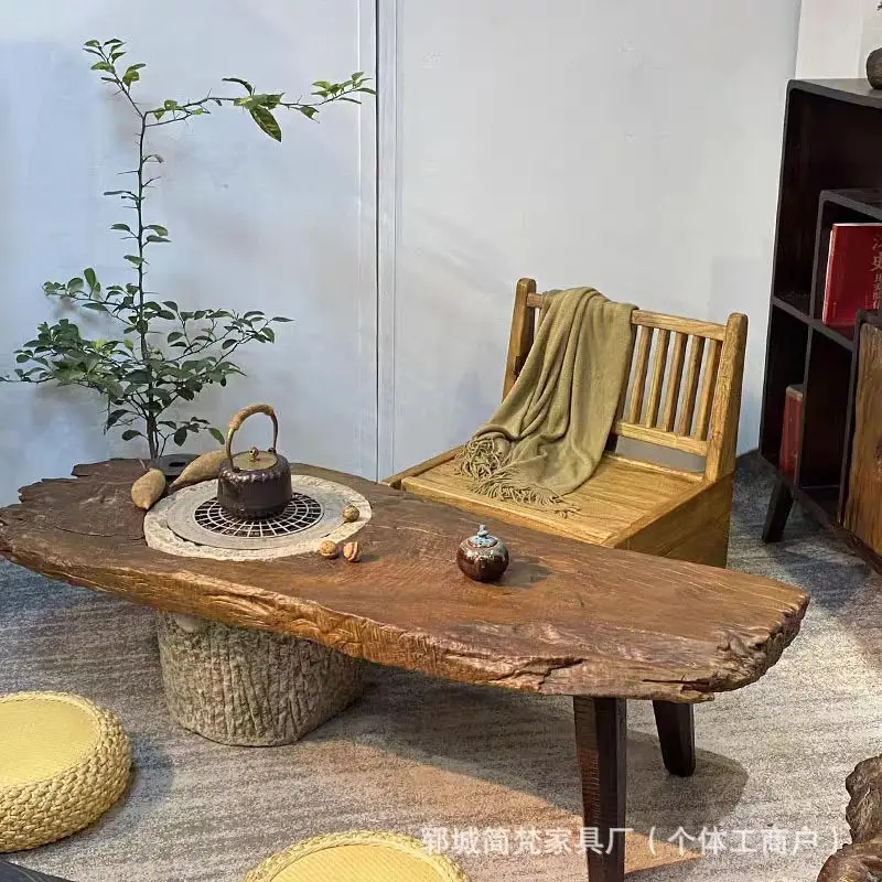 Northern old elm coffee , tea room, irregular furniture, tea , solid wood, roots