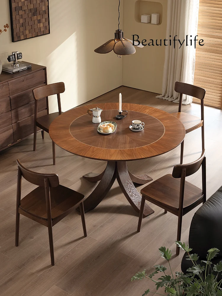 

Nordic Ancient Style Solid Wood Dining Table Home Modern Minimalist round Table