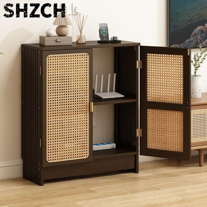 Wireless Router Cabinet Modern Floor Standing TV Console Ventilation WiFi Modem & Cable Organizer Minimalist Living Room Cabinet