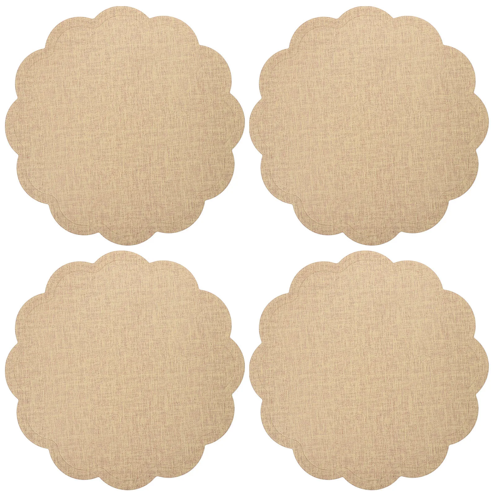 

4Pcs Heat Resistant Non-Slip PU Placemats Simple Pattern Dining Table Mats for Dining Room Party Decor