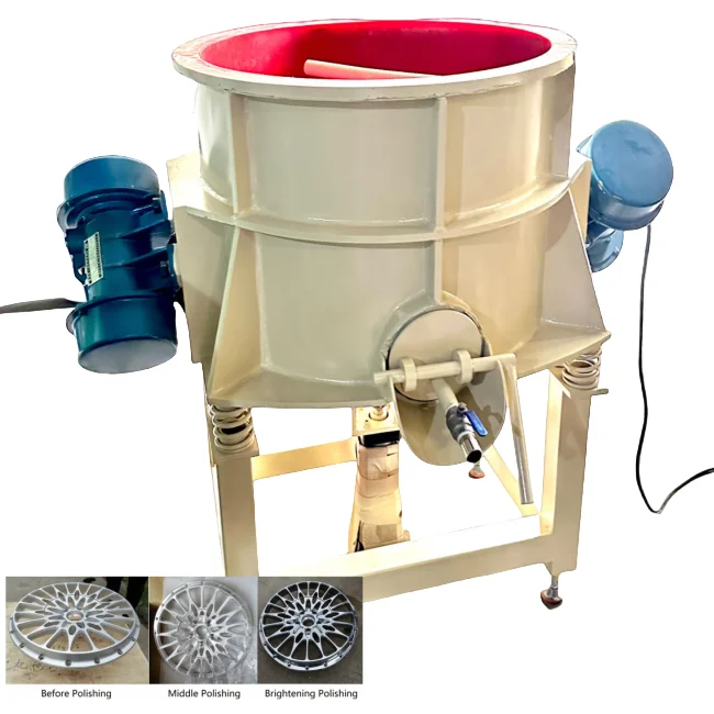 21/24/30 Inch Wheel Vibratory Polishing Machine for Hub Rim Grinding Metal Polishing with PLC Core Components High Productivity