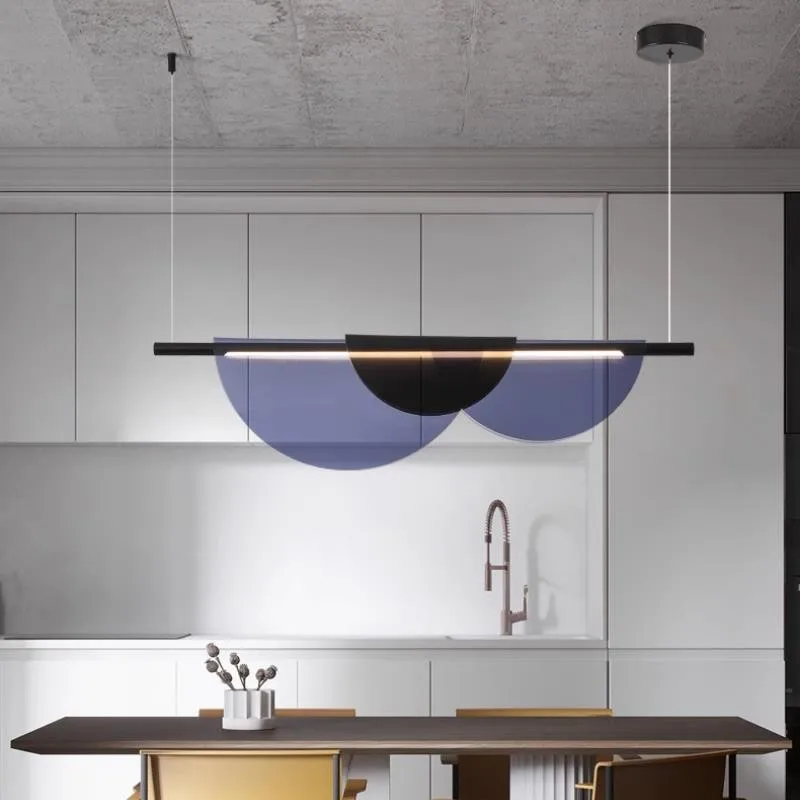 L 100CM Nordic Bar Dining room suspension light luminaire Long PVC pendant Lamps wedding deco multicolor home kitchen lighting