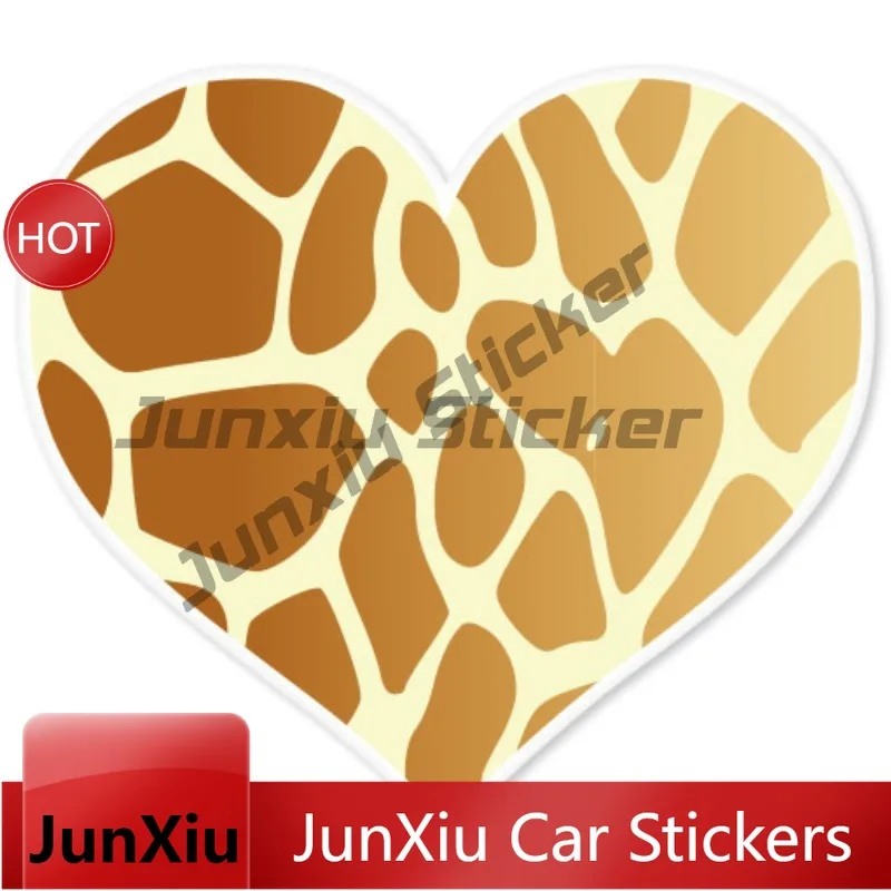Cartoon Style Giraffe Animal Print Heart for Car Motorcycle Bumper Notebook Stickers Waterproof and Wear-resistant Stickers