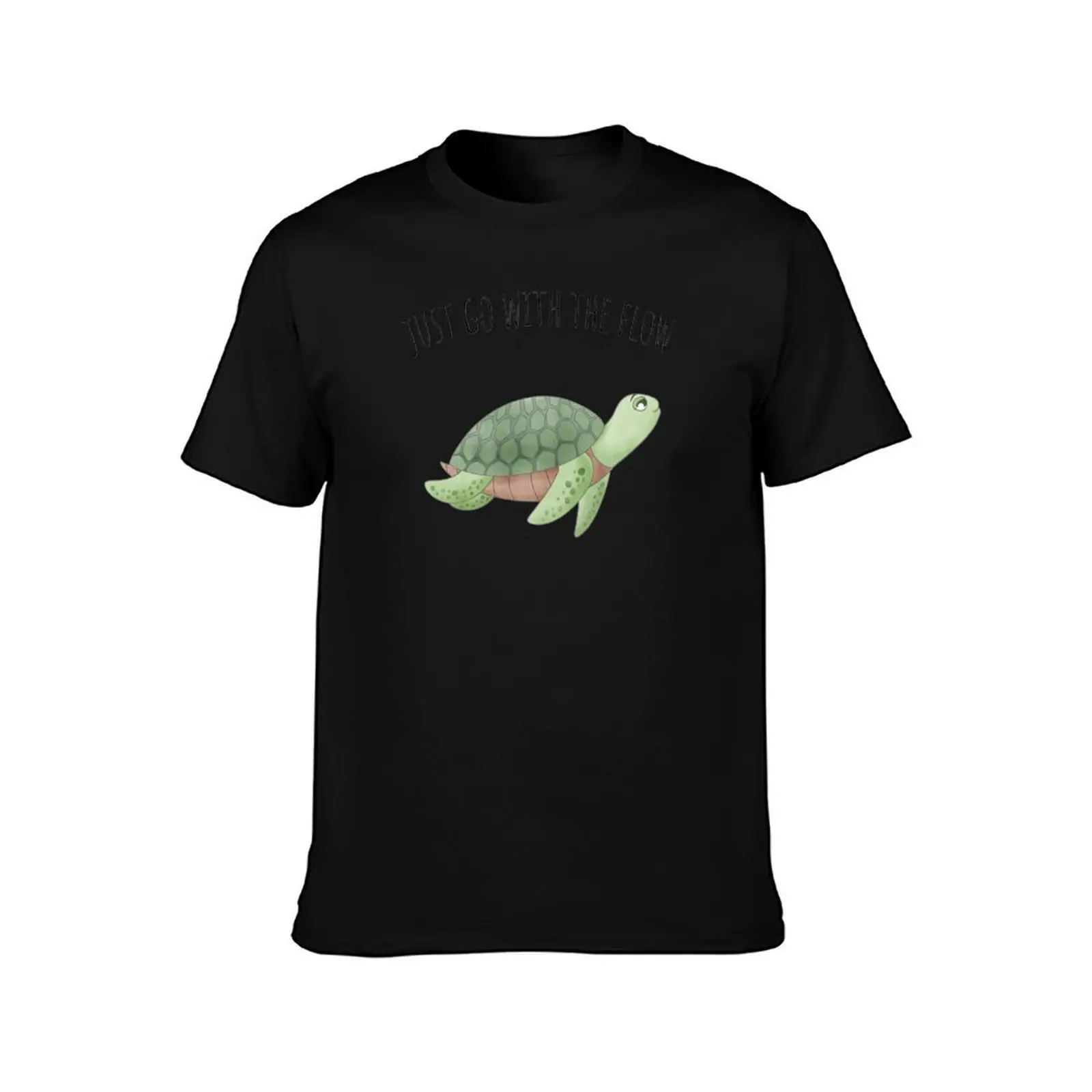 Just go with the flow T-Shirt, Summer Casual Cotton Tee, Oversized Streetwear Tops, Vintage Graphic Print, Unisex Men Women