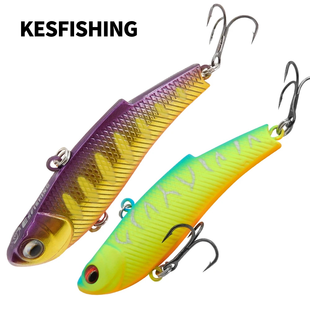 KESFISHING DEFO VIB 7cm15g Sinking Isca Artificial Sinking Vibration Moving Ball Making Noise Hard Bait Winter Ice Fishing Lure