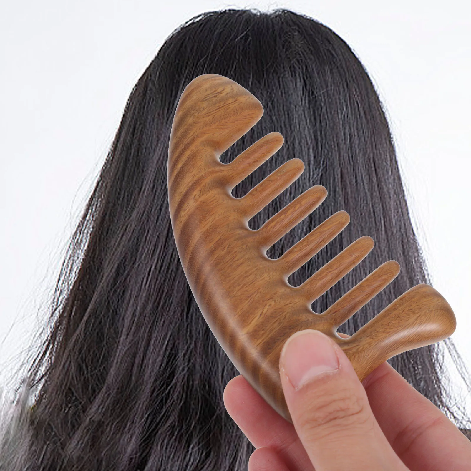 

Massage Comb Green Sandalwood Lightweight Portable Wooden Scalp Tool Promotes Circulation Durable Hair Comb Family Gifts