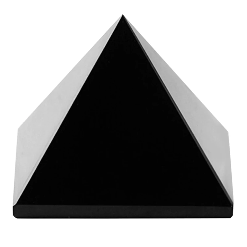 

Obsidian Pyramid Pendulum Black Crystal Power Stone Ornaments Healing Pyramid Home Office Desk Accessories