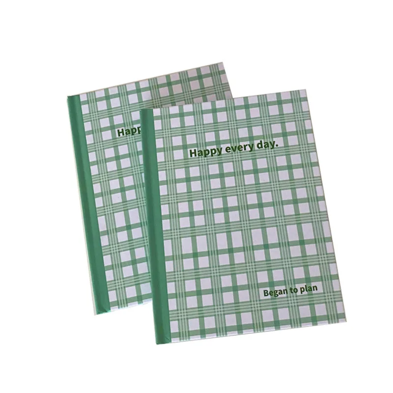Ins Grün Rosa Plaid Englisch Notebook Horizontale Linie Rekord Workbook Mode Foto Requisiten Notepad Schule Schreibwaren 100 blätter A5