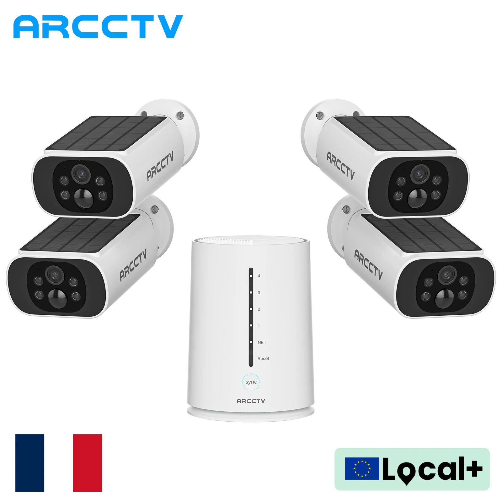 ARCCTV 4MP Kit de caméra Wifi solaire système de Surveillance HD détection humanoïde sirène alarme Audio bidirectionnel ensemble de caméra sans fil extérieure