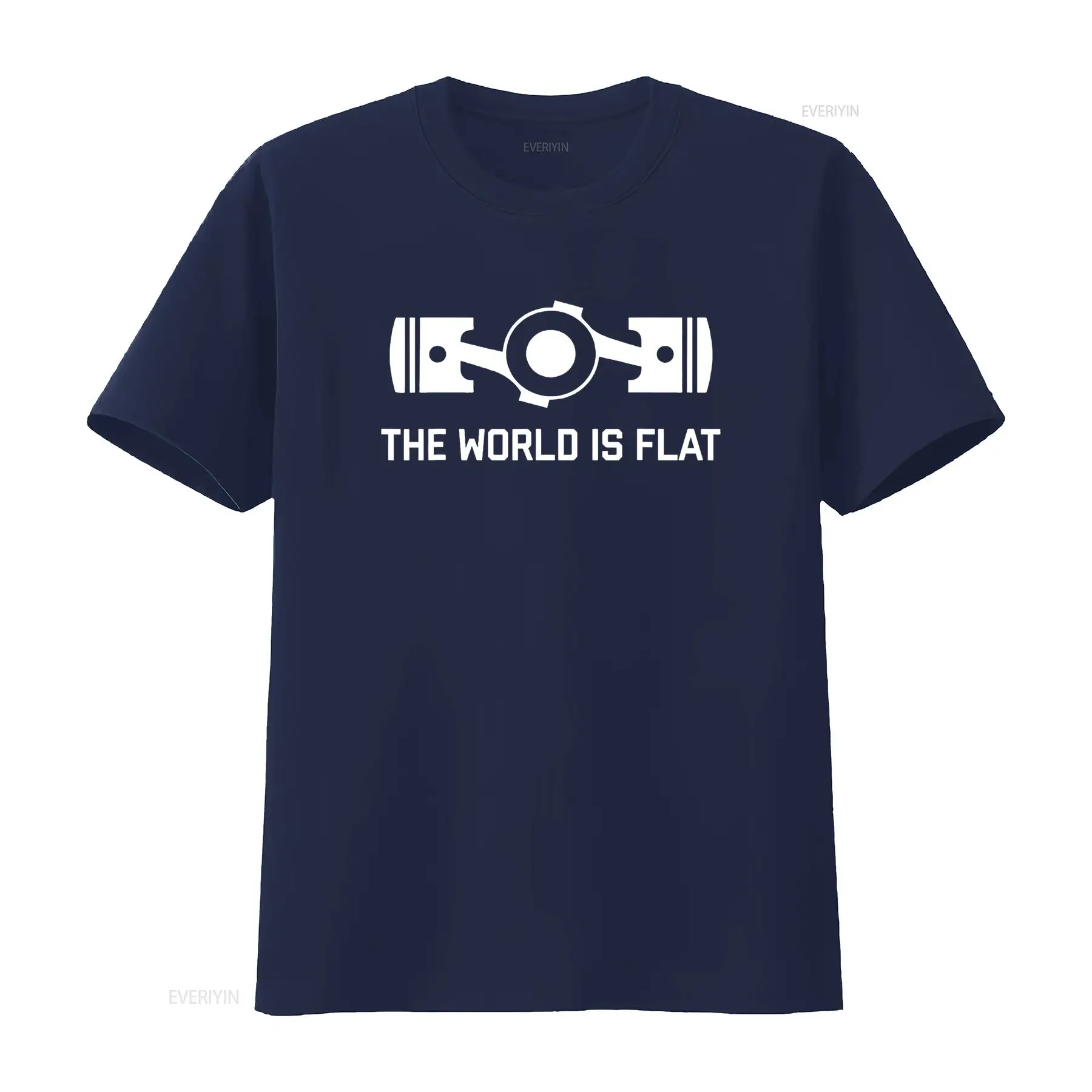 The World Is Flat Four Boxer Engine JDM Racecar T Shirt vintage Washed Versatile Stretched designer clothes homme Soft
