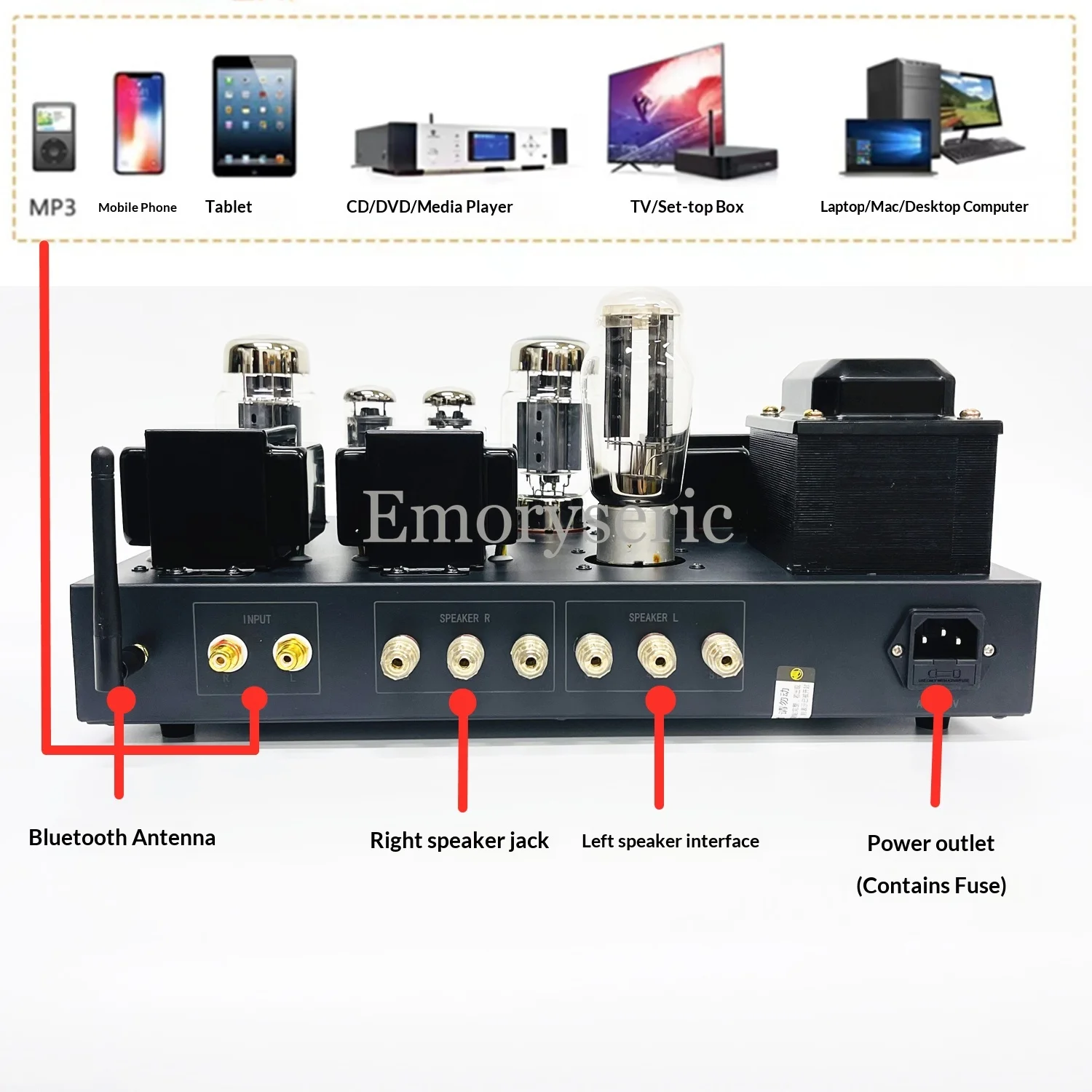 PSVANE KT88 Buizenversterker DIY-kit / Afgewerkt, Single-Ended Klasse A met buisgelijkrichter