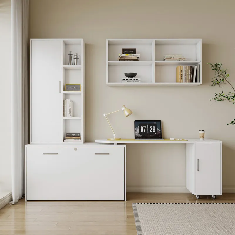 Household invisible folding bed, pull-out four-fold in cabinet, retractable moving hardware accessories