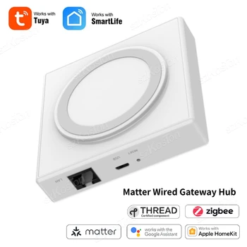 Matter HUB Tuya สาย ZigBee สะพานสมาร์ทโฮมเกตเวย์การควบคุมด้วยเสียงสำหรับ homekit ชีวิตอัจฉริยะทำงานร่วมกับ Siri Alexa Google