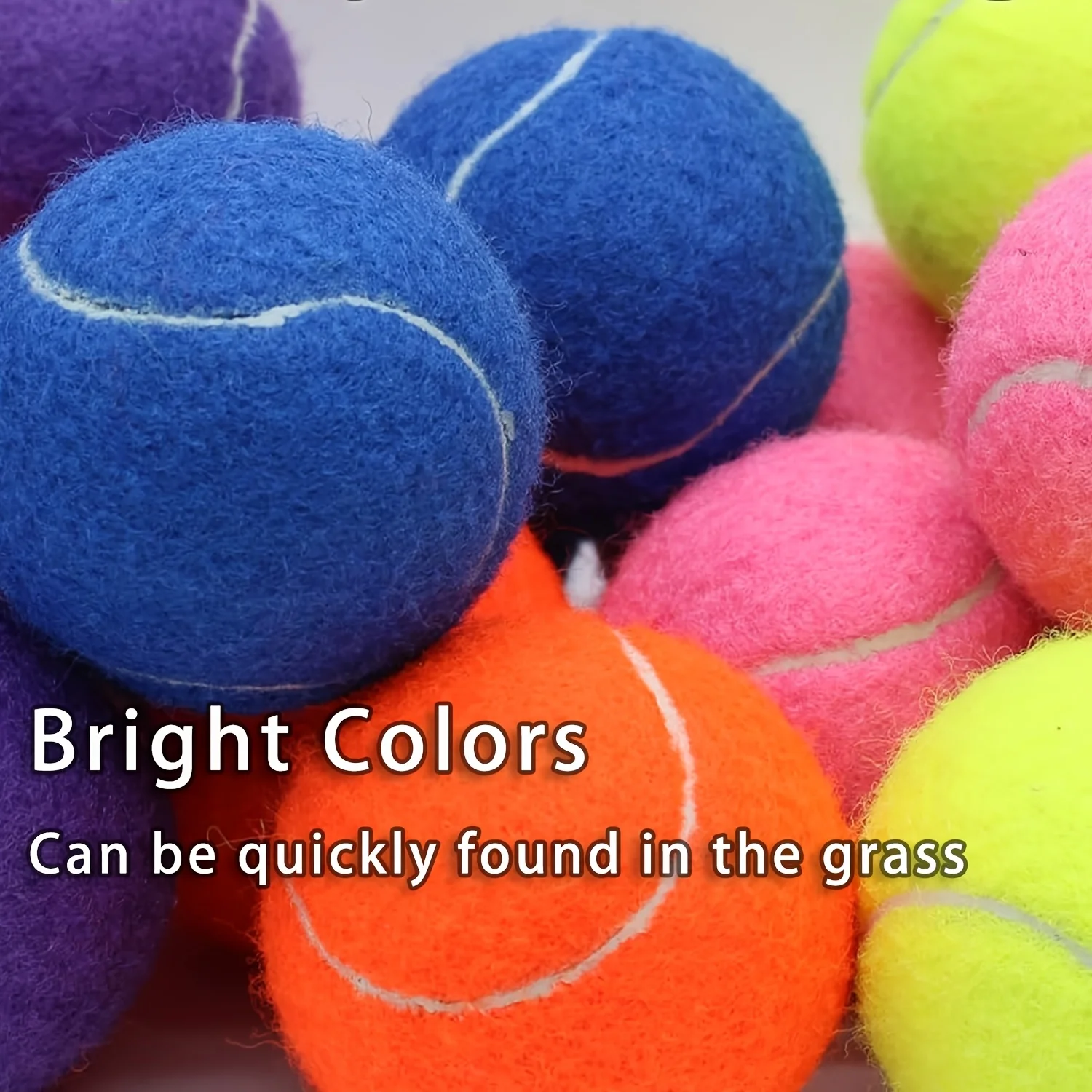 3pcs Random Color High-Bounce Tennis Balls, Durable Rubber & Felt, Multi-Color Training, Pet Play Cat and Dog Toy Ball