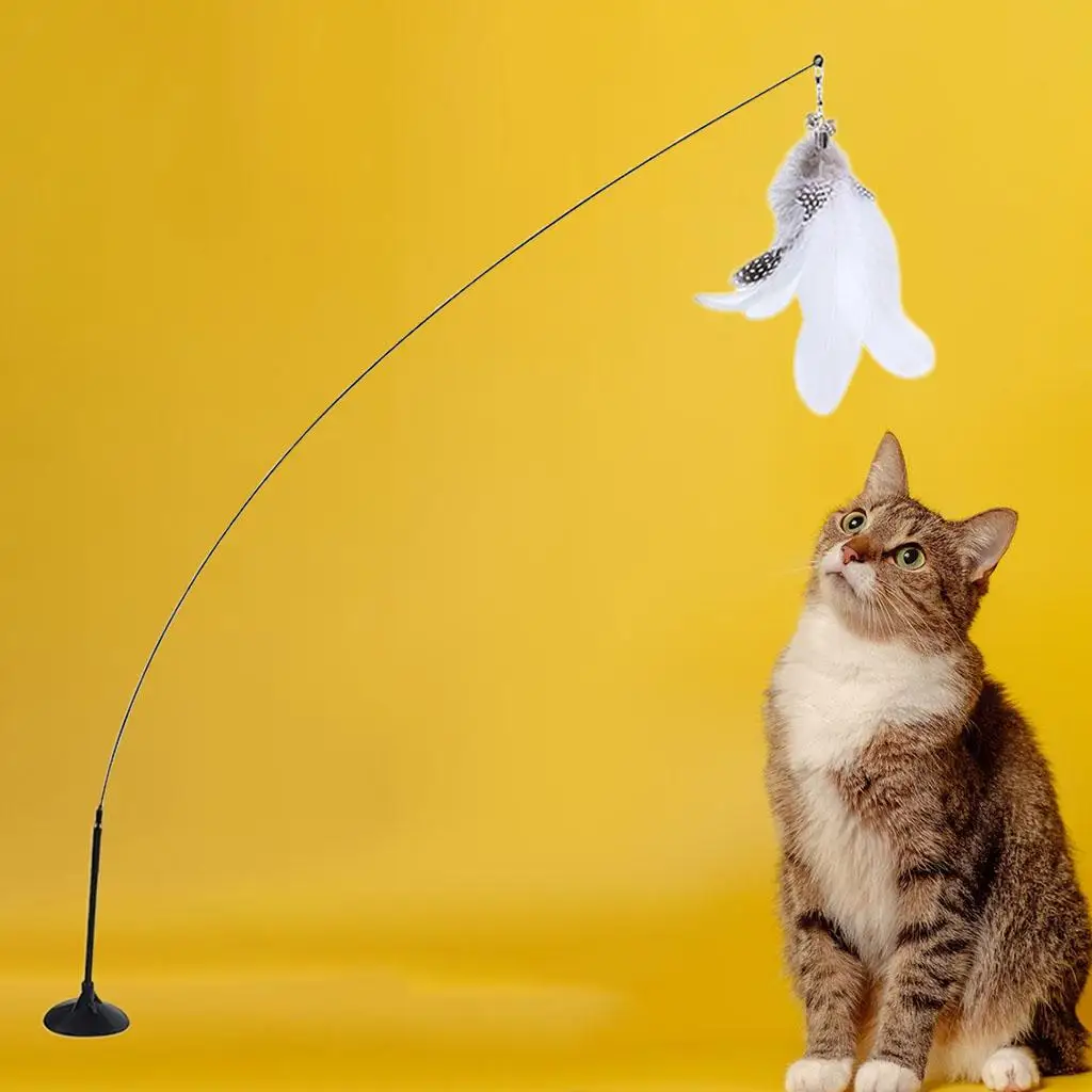 Interactive Cat Teaser Toy with Extendable Rod for Engaging Indoor Kittens