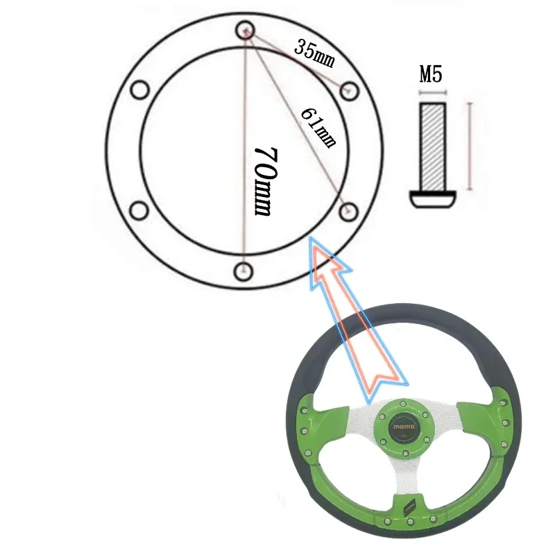 Racing Steering Wheel, 320MM Universal Car Steering Wheel Carbon Fiber Style Racing Drift with Horn Button