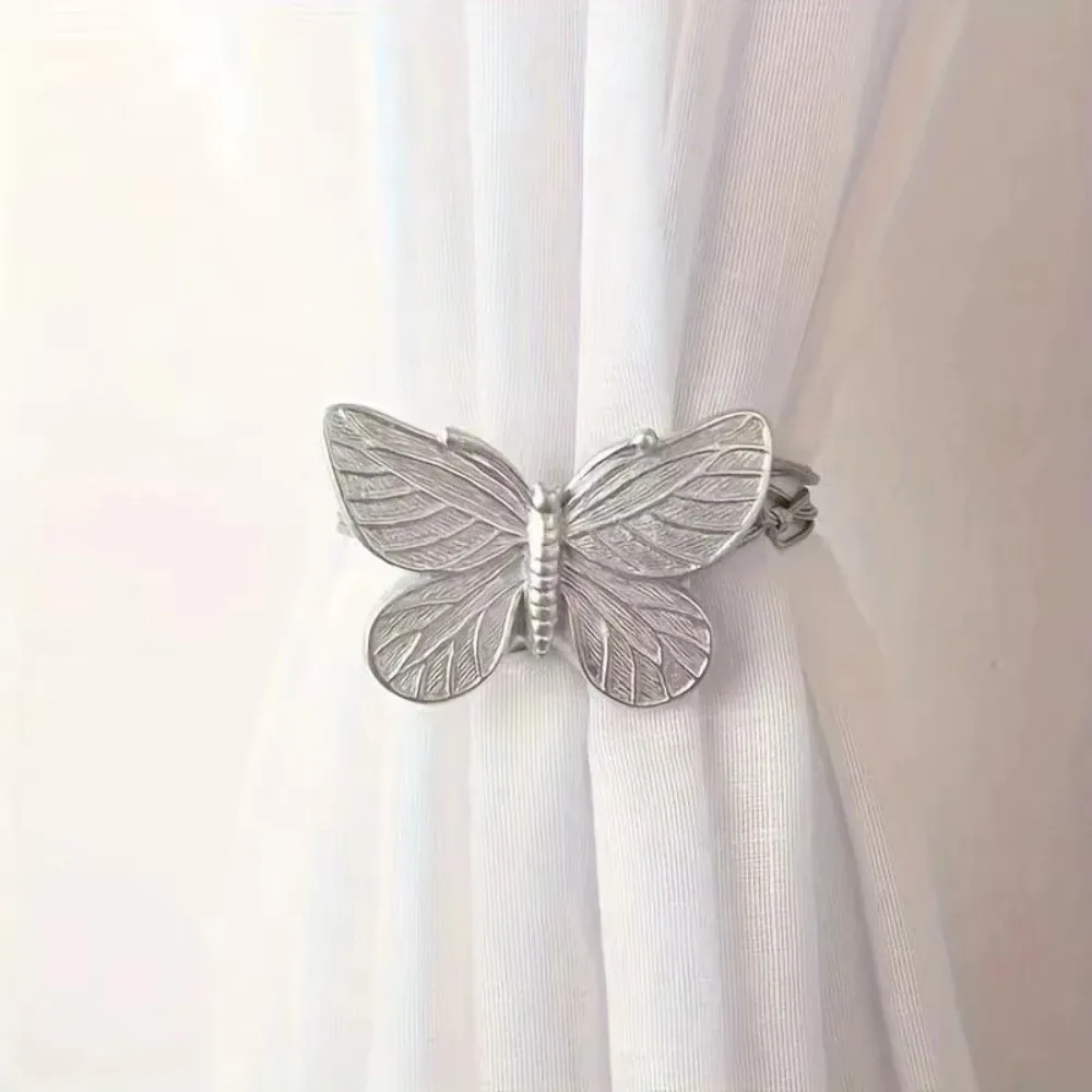 Plastic Magnetic Curtain Tieback Magnetic Closure Butterfly Shape Curtain Buckle Portable Adjustable Rope Curtain Rope Holder