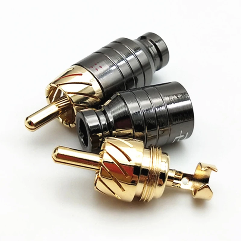 2/4Pcs Luxury Soldering RCA Plug Jack Connector Speaker Audio Output/Input Adapter Plug Gold plated Earphone connector jack