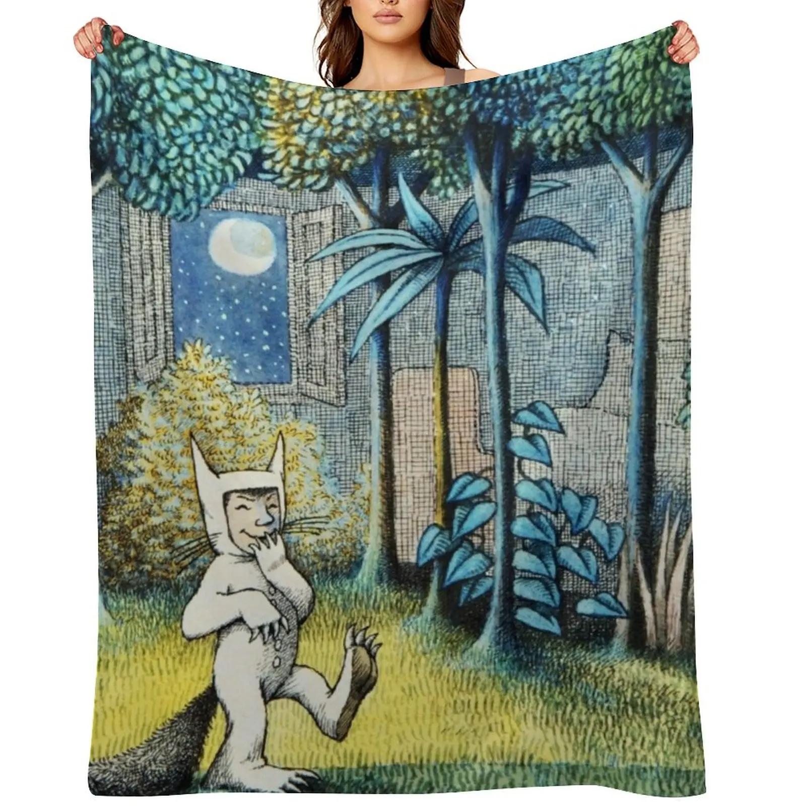 

Let the Wild Rumpus Start Throw Blanket Vintage Winter beds Furrys Beautifuls Blankets
