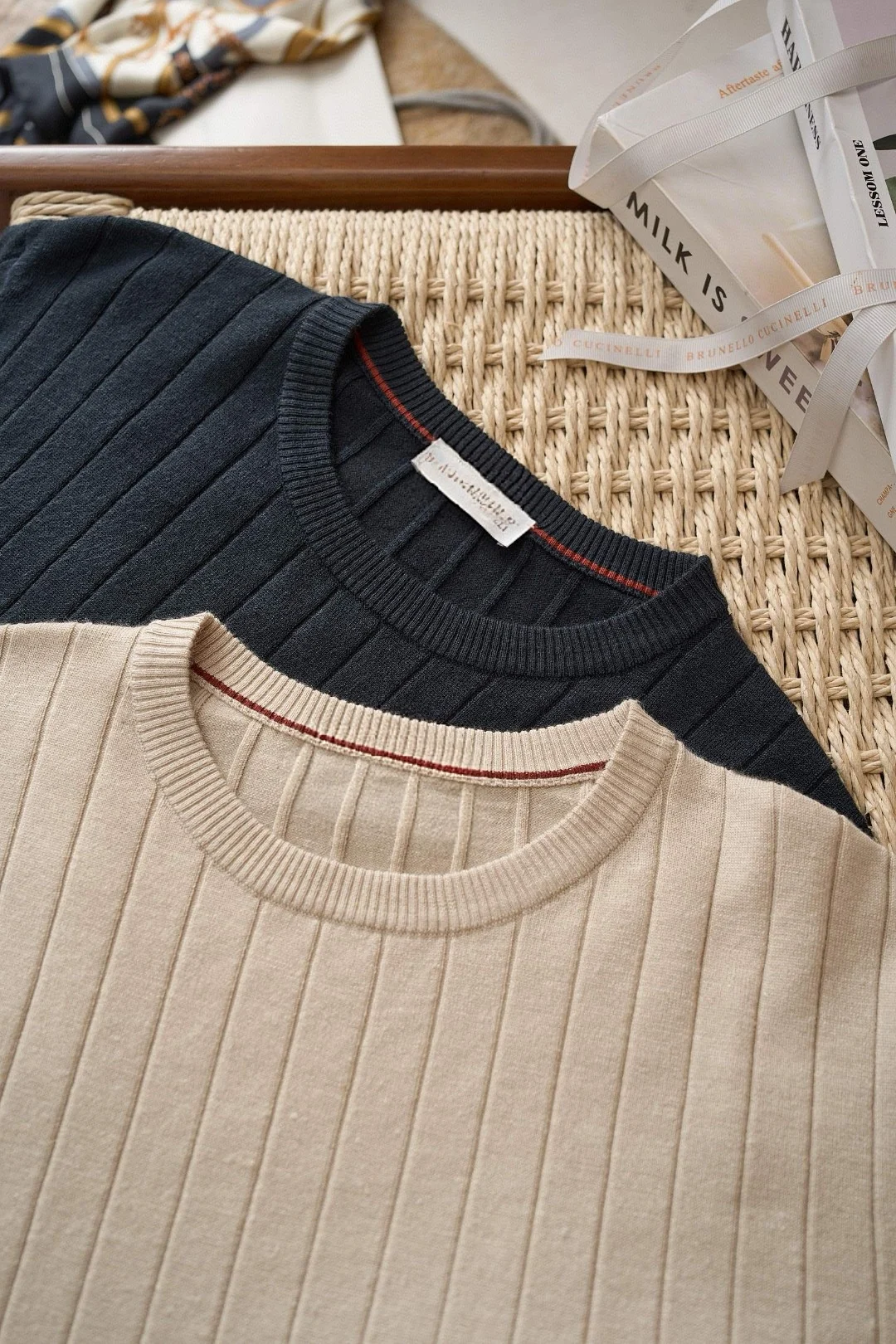 BC 25ss Crew Neck Knitted Sweater Simple Short Sleeve T-Shirt