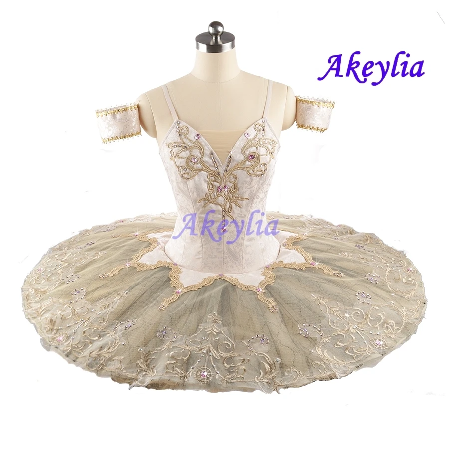 

Akeylia Sylvia Professional Ballet Tutu Ivory Sugar Plum Fairy Variation Pancake Tutu Adult Girls Ballet Stage Costume JN0099