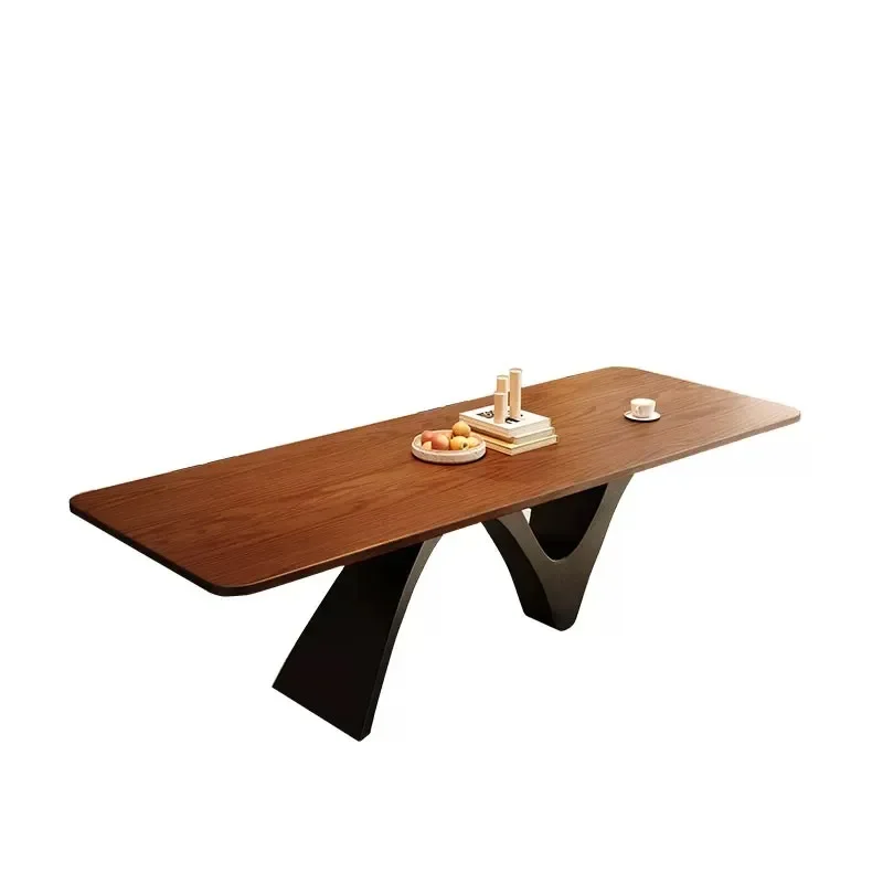 Medieval solid wood dining table retro home living room desk desk designer light luxury workbench long table 2