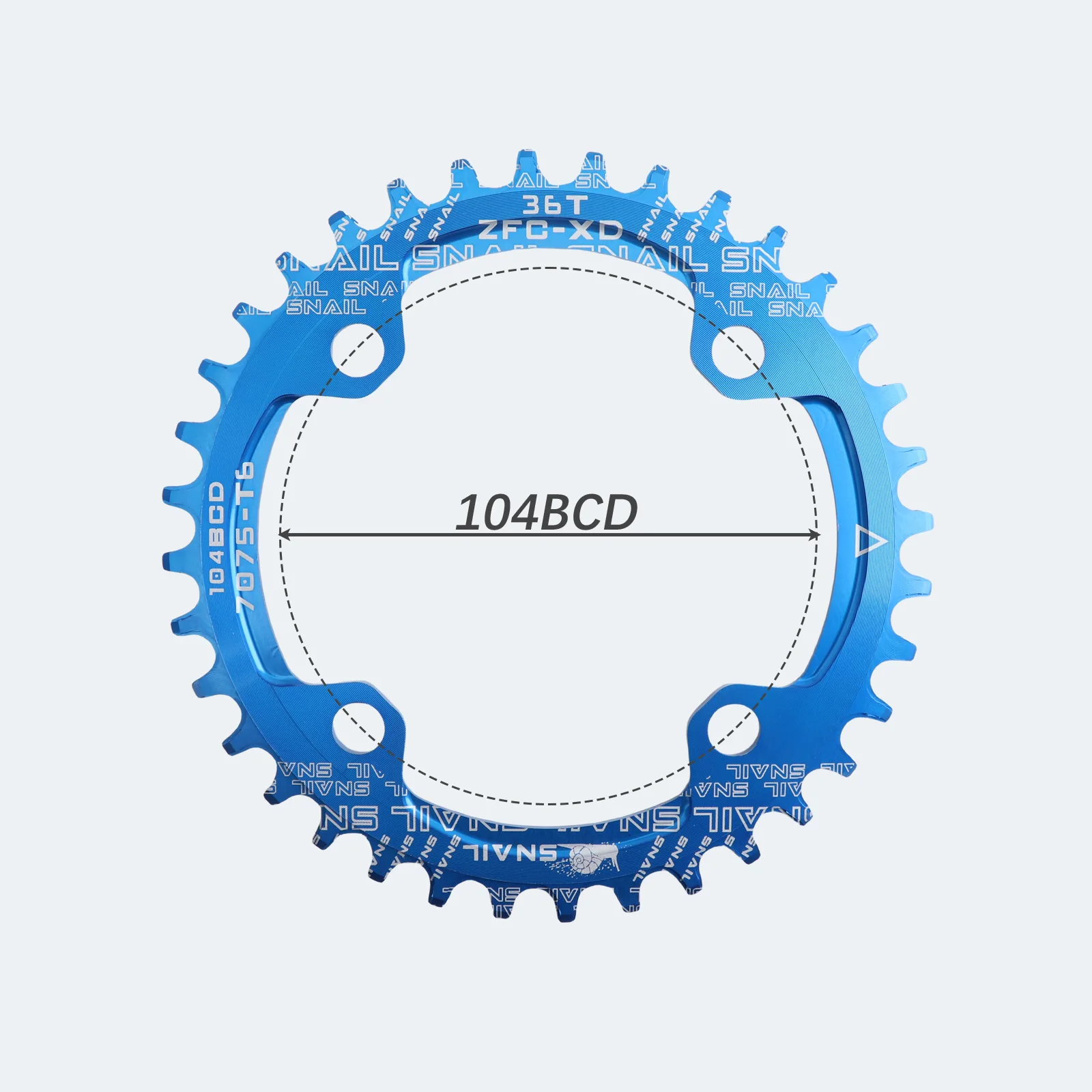 SNAIL Chainring 104BCD Round 30t 32t 34t 36t 38t 40t 42t 44t 46t 48t 50t 52t Tooth Single Tooth Plate MTB Mountain Bike 104 BCD