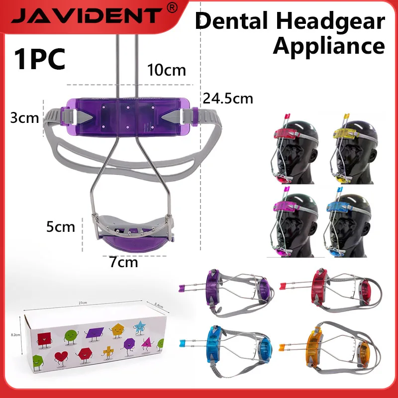 1Pcs Dental Front Traction Device Orthodontic Bidirectional Headgear Double-Bar Face Mask Adjustable Headgear Machine Washable