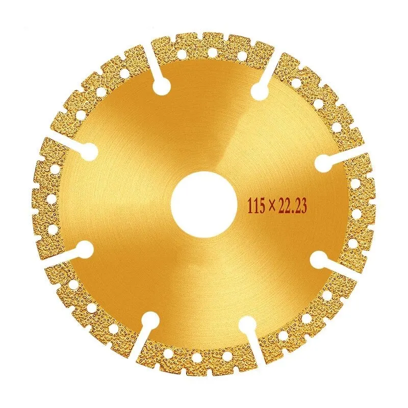 Vacuum Brazed Diamond Yellow Saw Blade 4.5 Inch Steel Metal Stone Cast Iron Reinforcing Steel Aluminium Multi-Purpose Power Tool