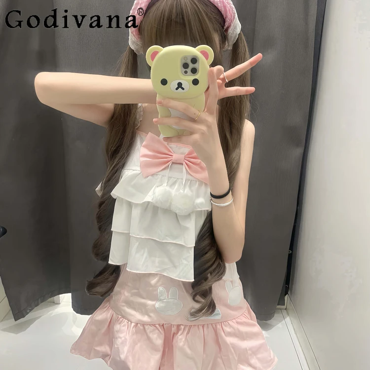 

Japanese Style Girl's Kawaii Short Skirt Set Summer 2025 College Style Jk Sleeveless Top Mini Skirt 2-piece Y2k Daughter Clothes