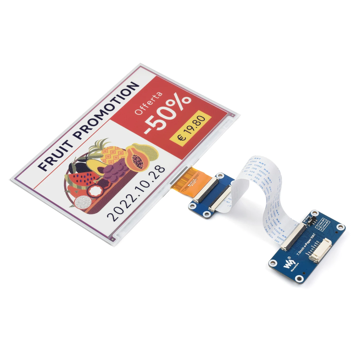 Écran E-Paper 7,3 pouces 7 couleurs E-ink HAT pour RasPi RPI Raspberry Pi 0 Zero 2 3 Model B 4 5 Projets Kit de démarrage de carte d'extension Accessoires 4 Go 8 Go 16 Go RAM